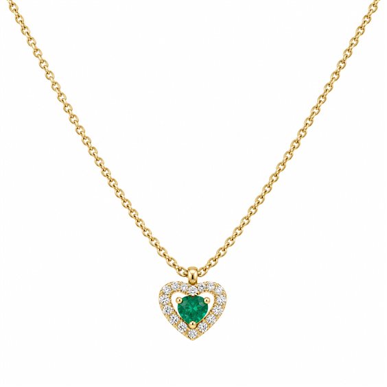 Collier Crivelli Femme in Or jaune Smeraldo 0.10 Ct 370-XN4631 - 370-XN4631